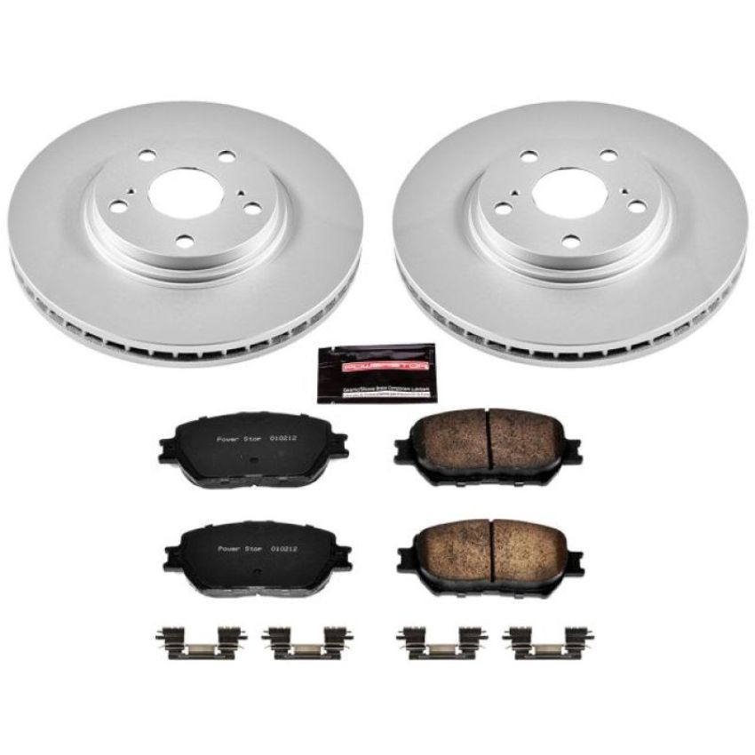 PowerStop CRK1143 Genuine Geomet Coated Rotor and Low-Dust Ceramic Brake Pad Kit
