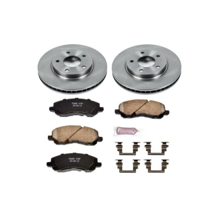 PowerStop KOE2992 OE Stock Replacement Low-Dust Ceramic Brake Pad and Rotor Kit