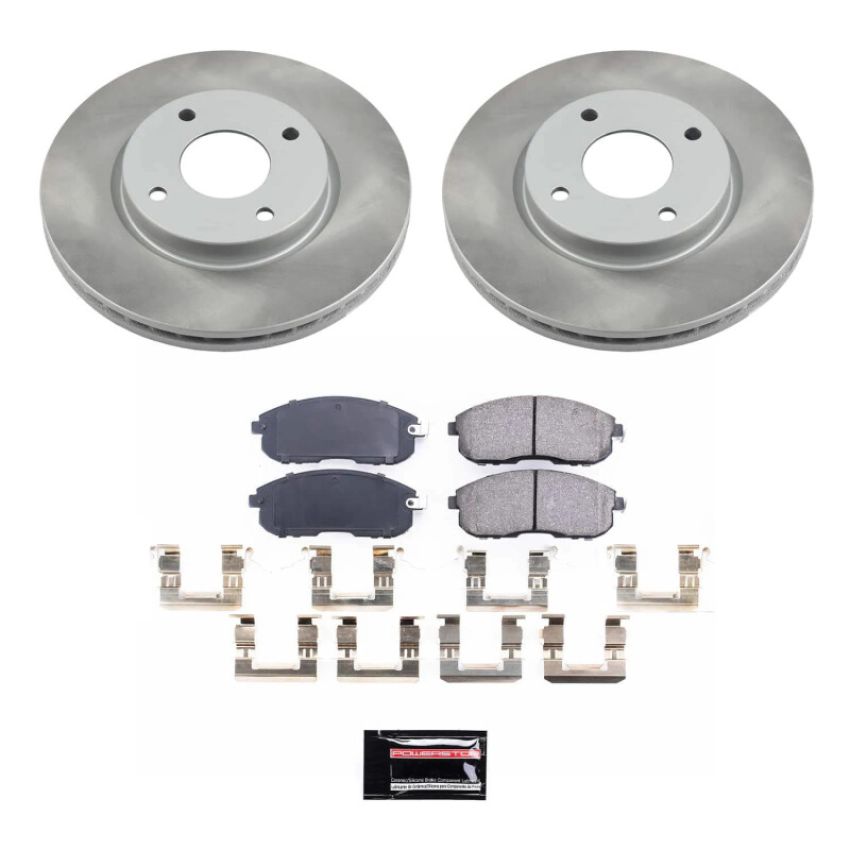 PowerStop SC5817 Semi-Coated Rotor and Low-Dust Ceramic Brake Pad Kit