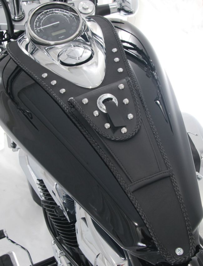 Mustang Motorcycle 93351 Mustang 10-14 Honda VT1300C Cruiser Tank Bib w/Studs - Black