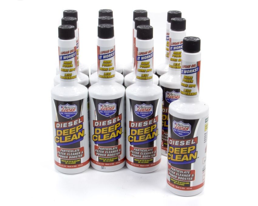 LUCAS OIL LUC10872-12 Diesel Deep Clean Fuel Additive Case 12x16oz.