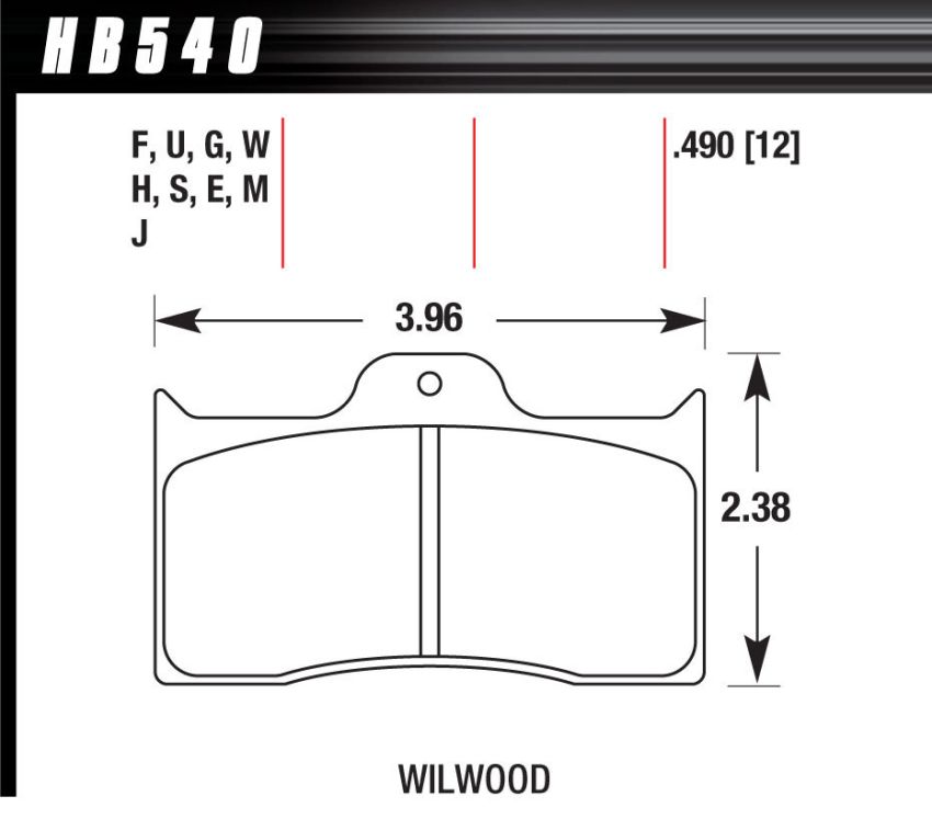 Hawk Performance HB540G.490 DTC-60 Disc Brake Pad