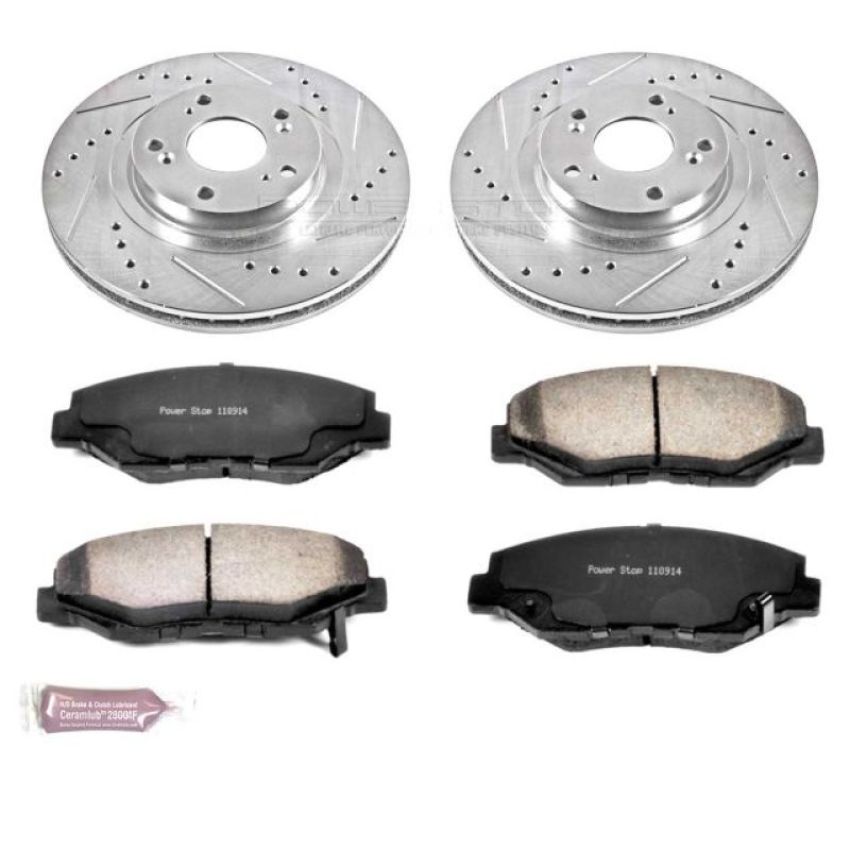 PowerStop K3055-36 Z36 Truck and SUV Carbon-Fiber Ceramic Brake Pad and Drilled & Slotted Rotor Kit