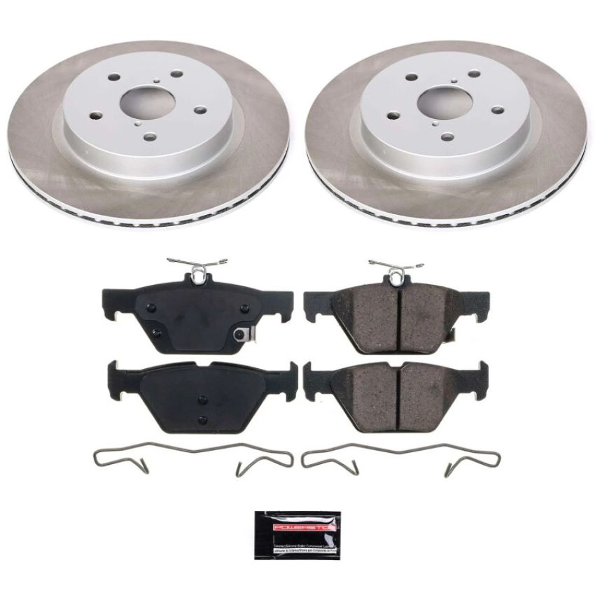 PowerStop SC7039 Semi-Coated Rotor and Low-Dust Ceramic Brake Pad Kit