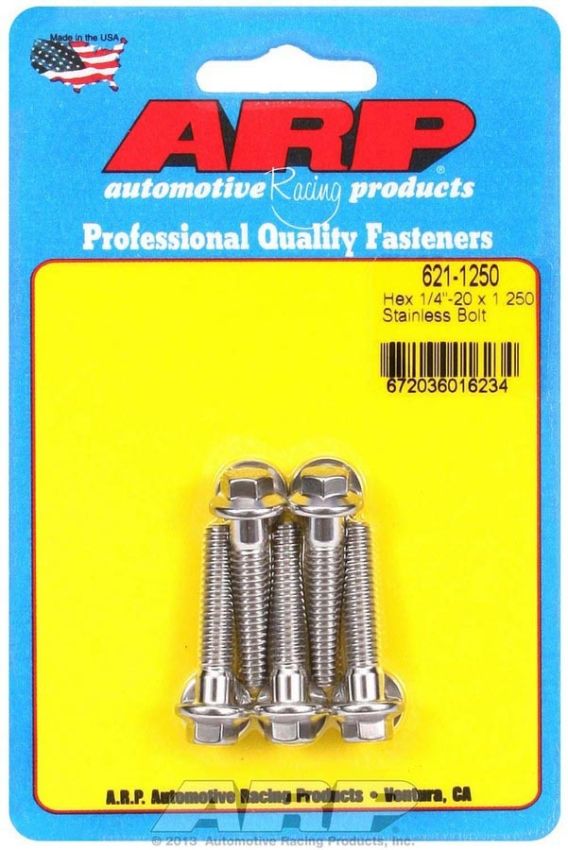 ARP ARP621-1250 S/S Bolt Kit - 6pt. (5) 1/4-20 x 1.250