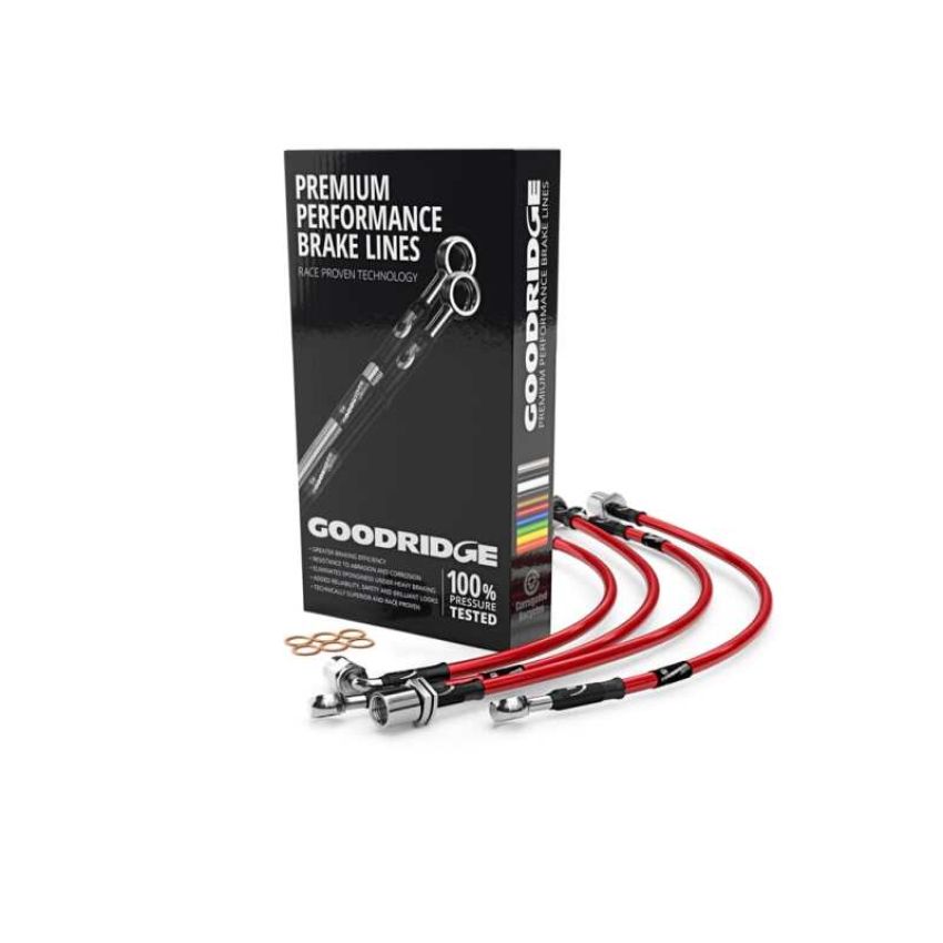 Goodridge 30006-RD 2005+ Audi A4 All Models Stainless Steel Brake Lines - Red