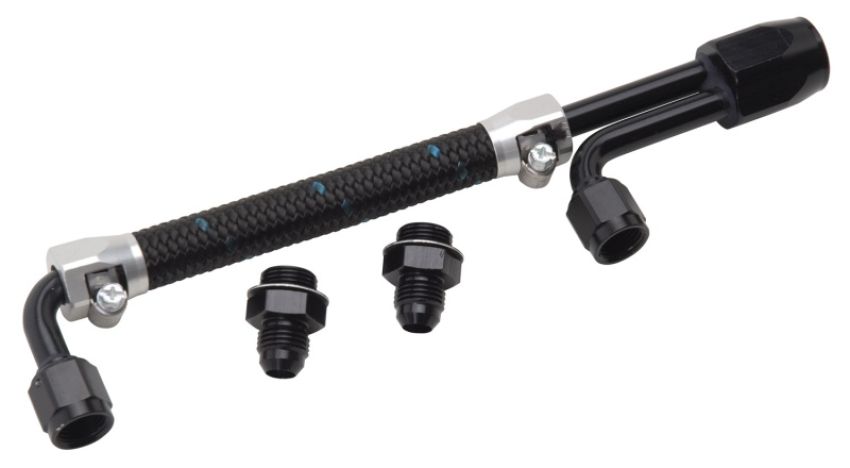 EDELBROCK EDE80913 Dual Quad Fuel Line Kit Clear/Black Finish