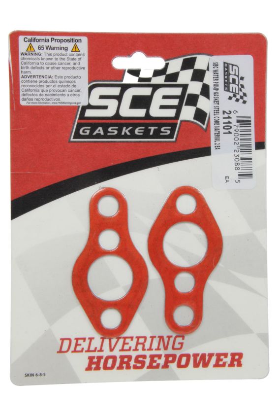 SCE GASKETS 21101 SBC WATER PUMP GASKET         STEEL CORE MATERIAL 2 EA