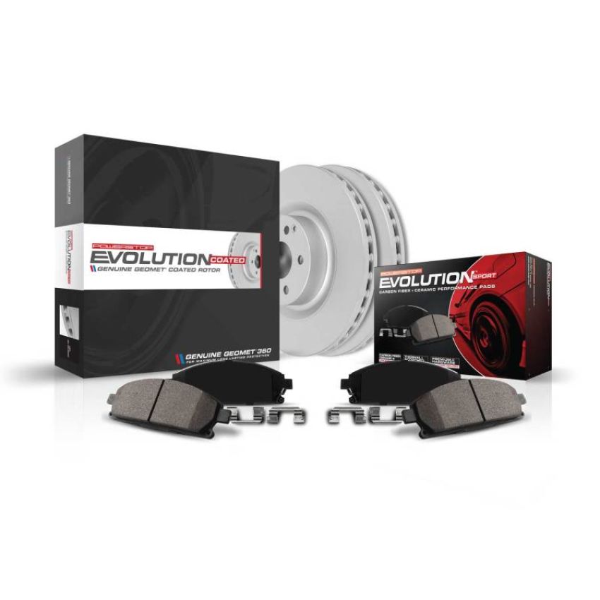 PowerStop CRK8656 Genuine Geomet Coated Rotor and Carbon-Fiber Ceramic Brake Pad Kit