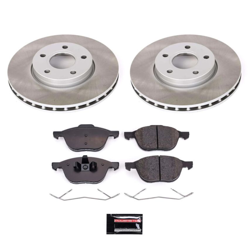 PowerStop SC5976 Semi-Coated Rotor and Low-Dust Ceramic Brake Pad Kit