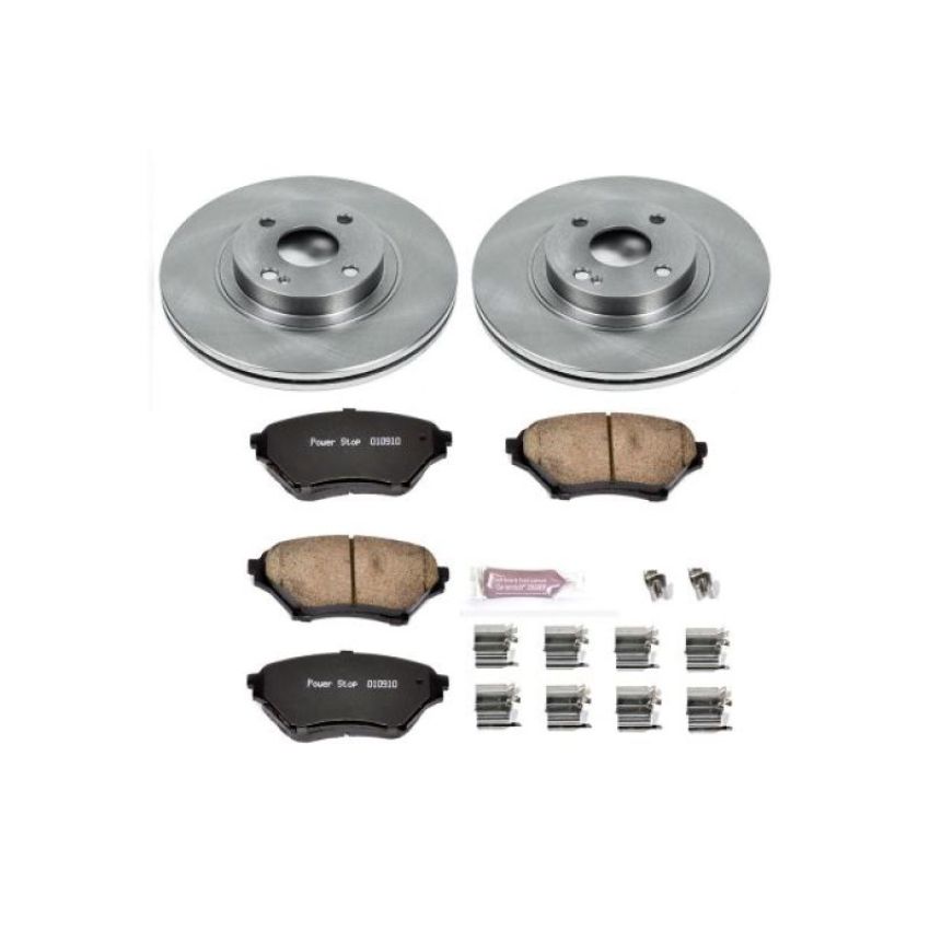 PowerStop KOE2353 OE Stock Replacement Low-Dust Ceramic Brake Pad and Rotor Kit