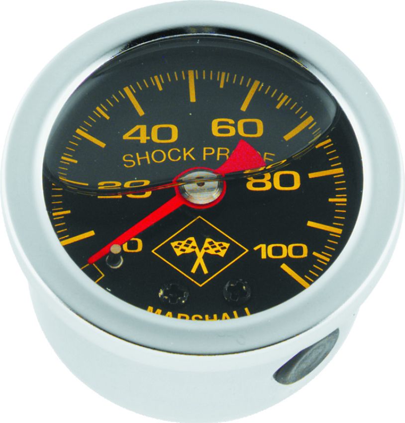 Bikers Choice 496458 0-100 PSI Oil Pressure Gauge Black Face Stainless Bezel Liquid Filled Universal Custom