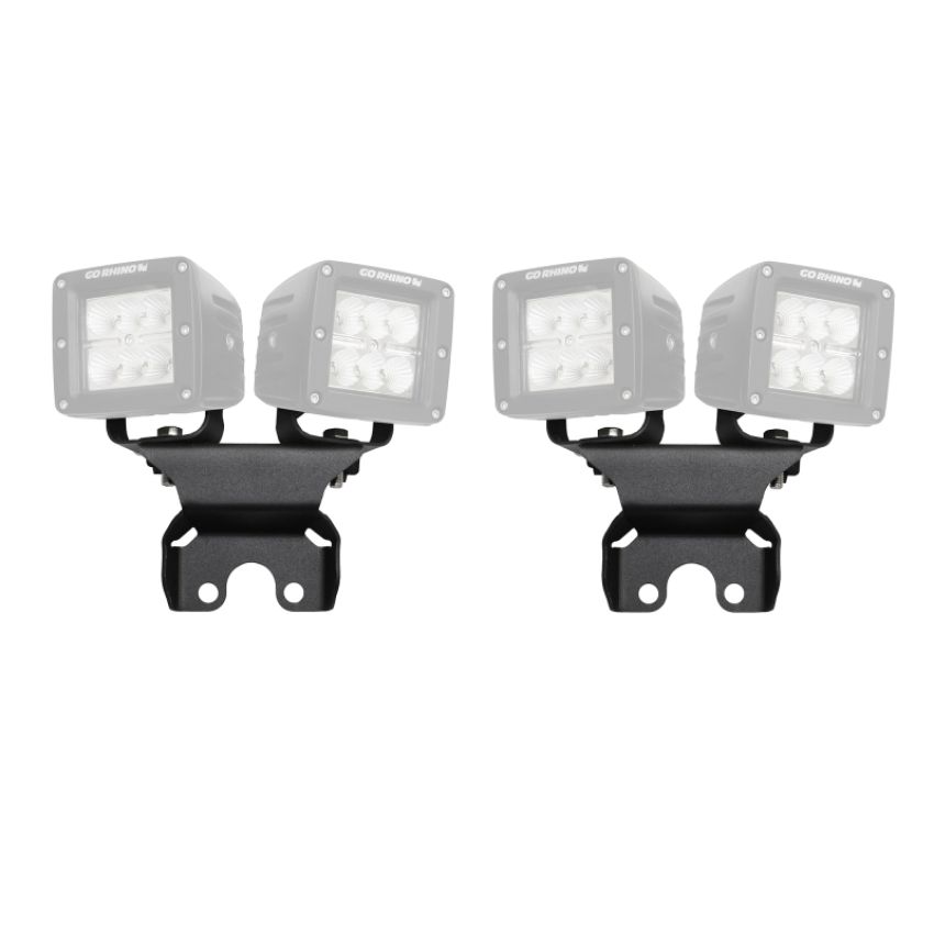 Go Rhino 599502T 18-20 Jeep Wrangler JL/JLU Light Mount - One or Two 3in Cubes