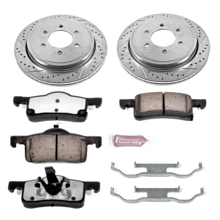 PowerStop K1935-36 Z36 Truck and SUV Carbon-Fiber Ceramic Brake Pad and Drilled & Slotted Rotor Kit