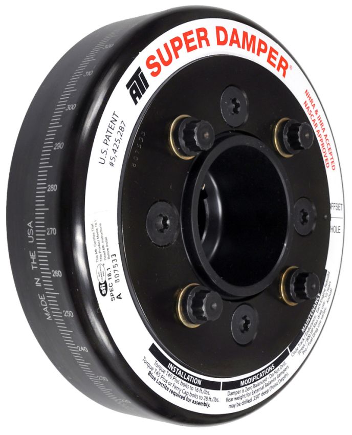 ATI ATI918920 Damper - 6.325in - Steel - Ford SB & 6 Cyl - 4 Bolt OEM - 3.35in Long - C-Timing - 3 Ring