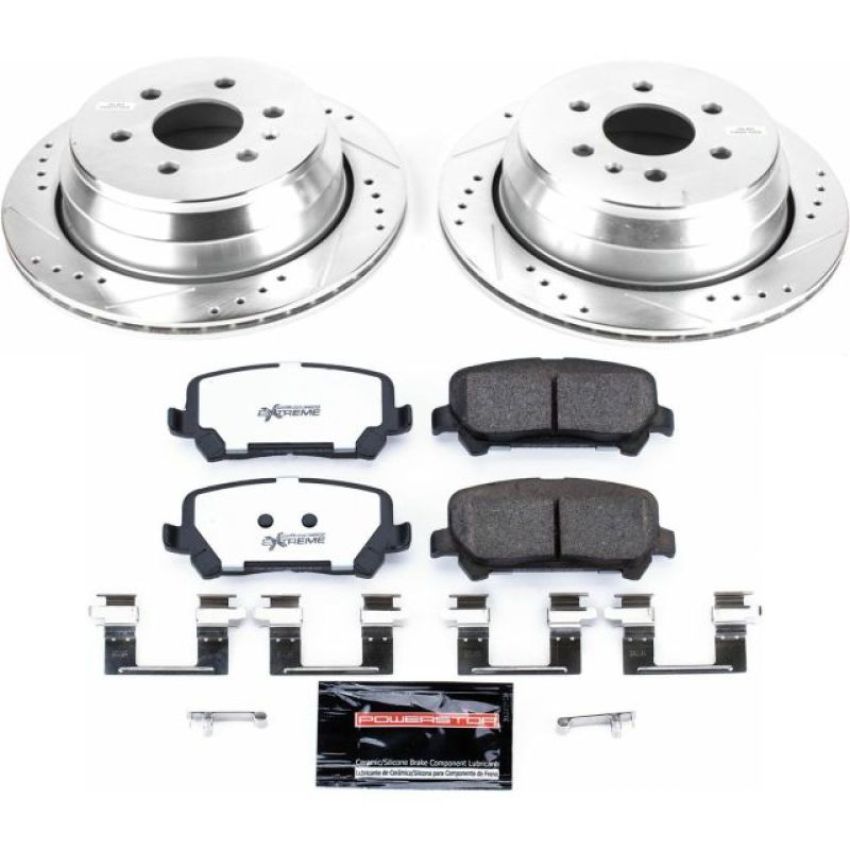 PowerStop K7127-36 Z36 Truck and SUV Carbon-Fiber Ceramic Brake Pad and Drilled & Slotted Rotor Kit