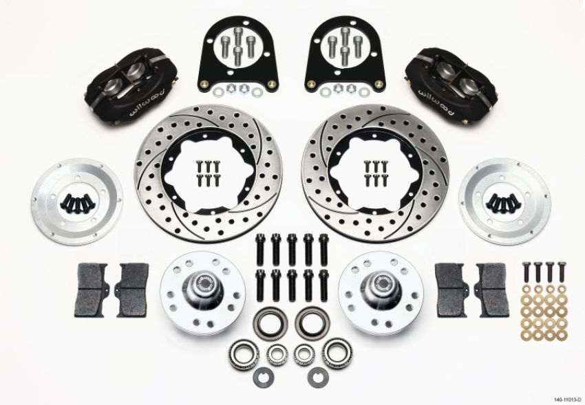 Wilwood 140-11013-D Forged Dynalite Front Kit 11.00in Drilled 37-48 Ford Psgr. Car Spindle