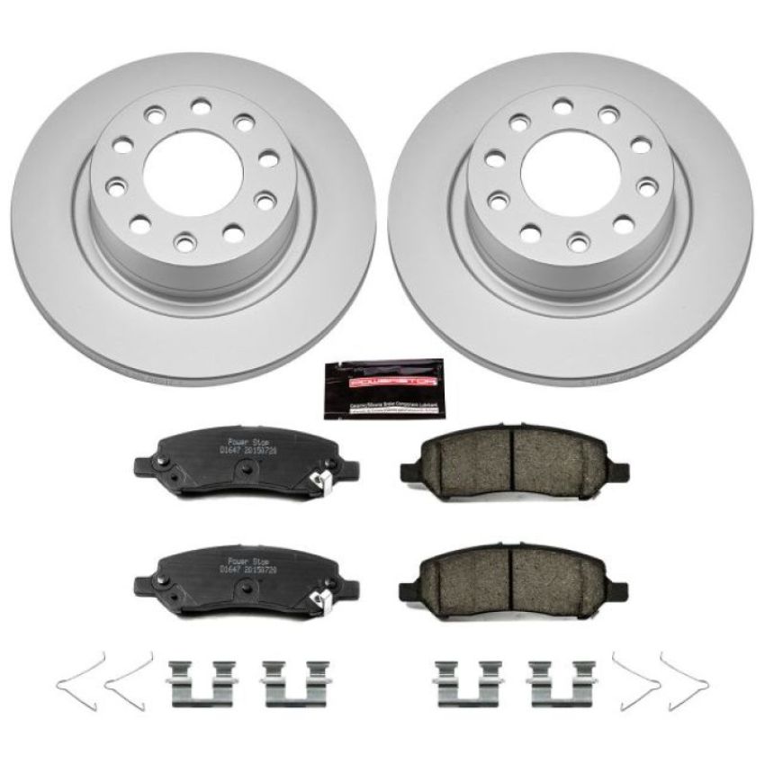 PowerStop CRK6371 Genuine Geomet Coated Rotor and Low-Dust Ceramic Brake Pad Kit