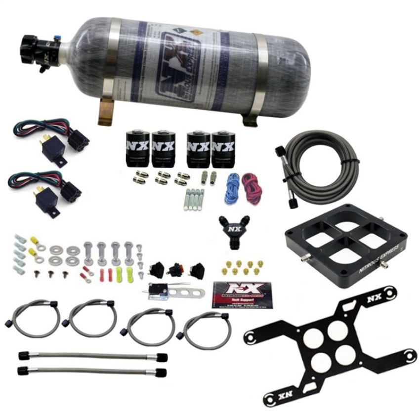 Nitrous Express 66047-12 DOMINATOR DUAL STAGE BILLET CROSSBAR, (50-300 & 100-500HP) W/ COMPOSITE BOTTLE.