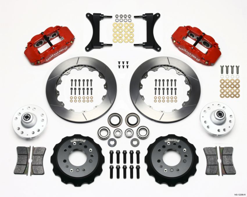 Wilwood 140-12298-R Narrow Superlite 6R Front Hub Kit 12.88in Red 79-87 GM G Body