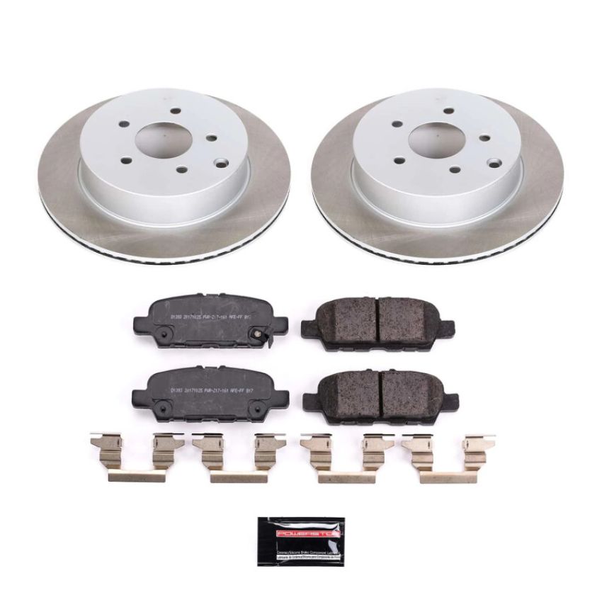 PowerStop SC8021 Semi-Coated Rotor and Low-Dust Ceramic Brake Pad Kit