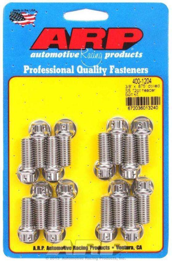 ARP ARP400-1204 S/S Header Bolt Kit - 3/8 x .875 UHL (16)