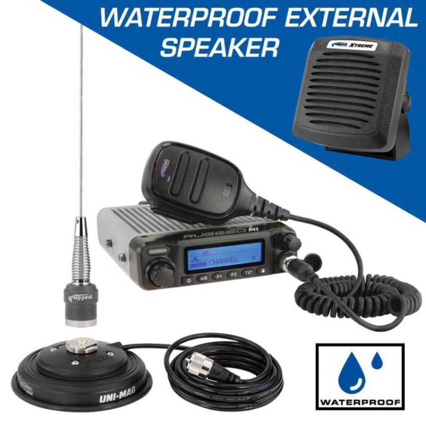 Rugged Radios RK-M1-V-SPK Radio M1 RACE SERIES - Hi-Power Waterproof Bus Band Mobile Radio Kit w/ Ext Speaker