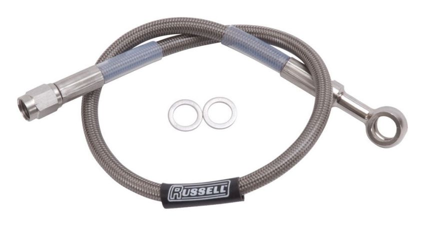 RUSSELL RUS657012 9in DOT Endura Brk Hose 10mm Banjo to #3 Str