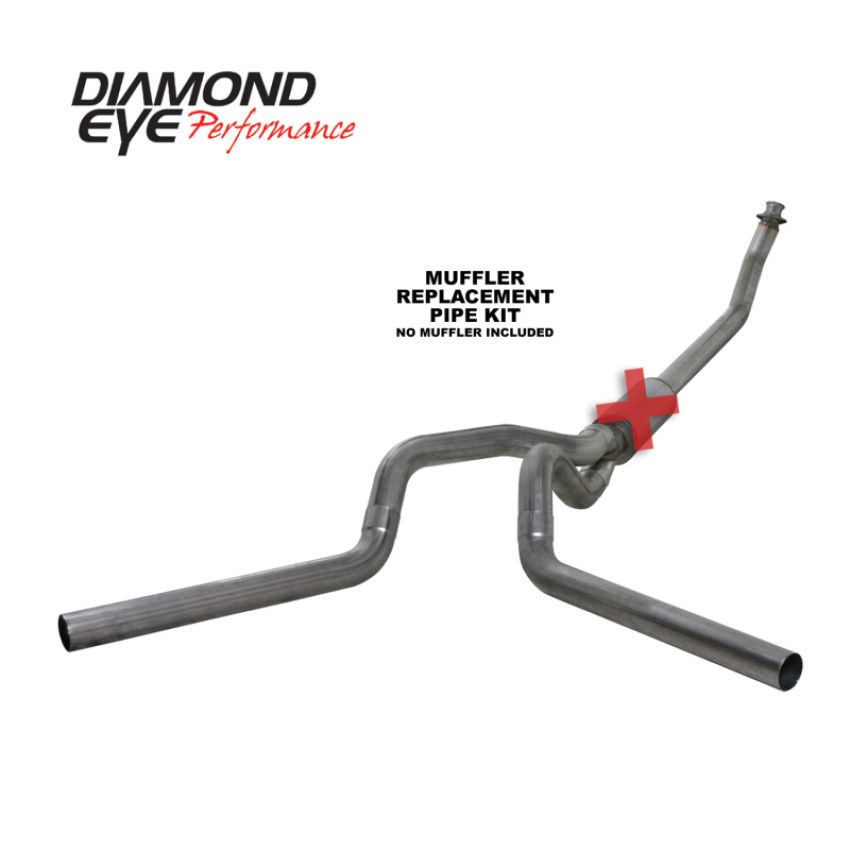 Diamond Eye Performance K4214S-RP Diamond Eye KIT 4in TB MFLR RPLCMENT PIPE DUAL SS: 94-02 DODGE CUMMINS 5.9L
