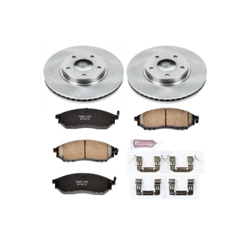 PowerStop KOE152 OE Stock Replacement Low-Dust Ceramic Brake Pad and Rotor Kit