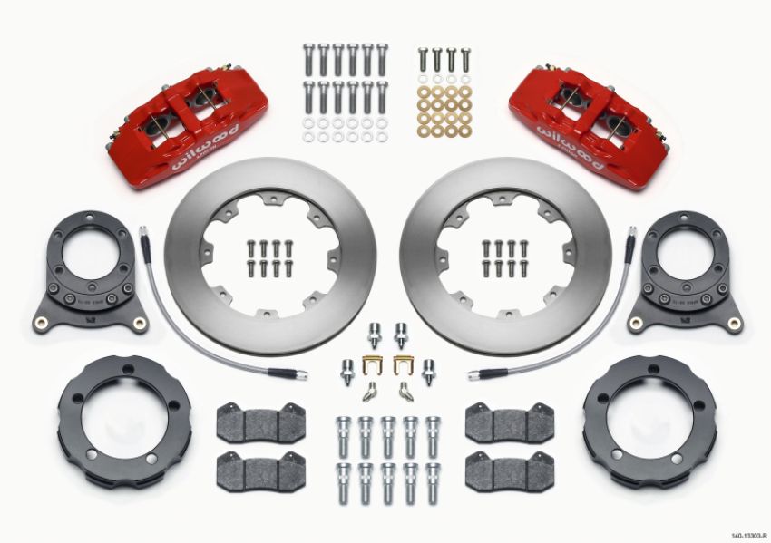 Wilwood 140-13303-R Dynapro 6 Front Hat Kit 11.75in Rotor Red 66-75 Ford Bronco Dana 30/44 w/Lines
