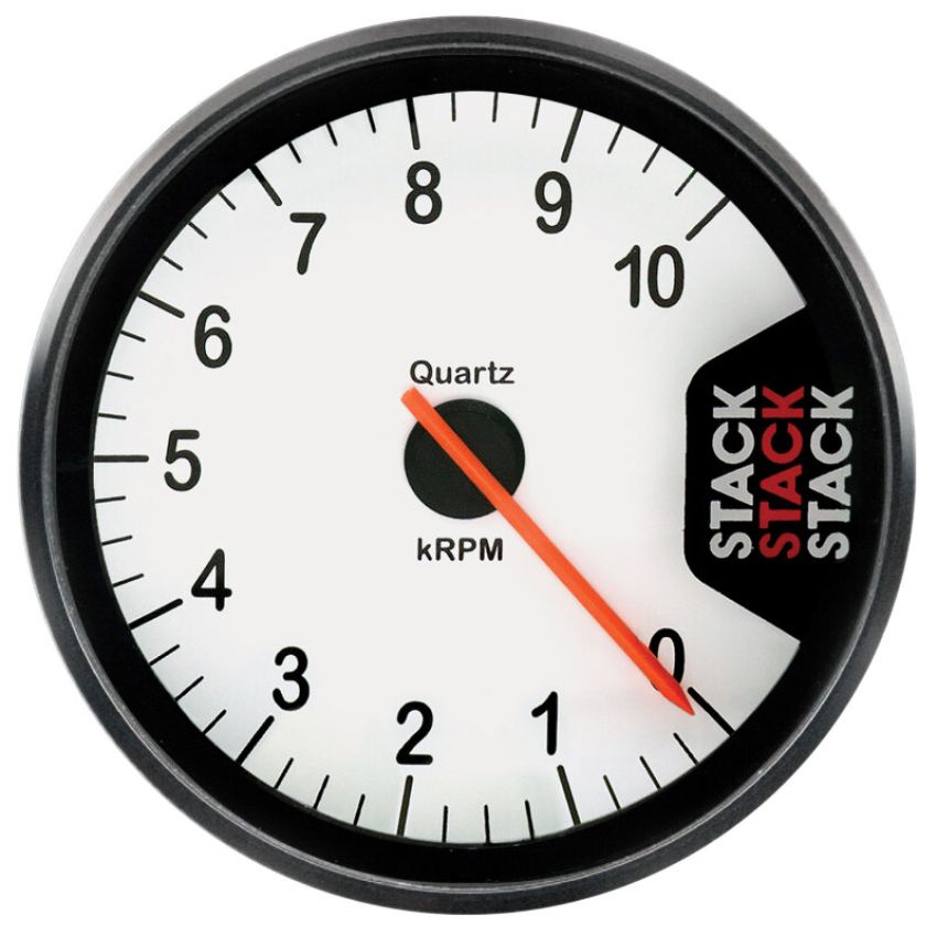 AutoMeter ST200-010W Stack Clubman Tachometer 80mm 0-10K RPM - White