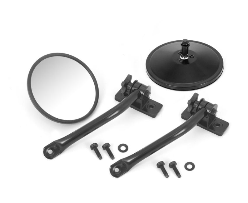 Quick Release Mirror Bla ck Round 97-18 Wrangler