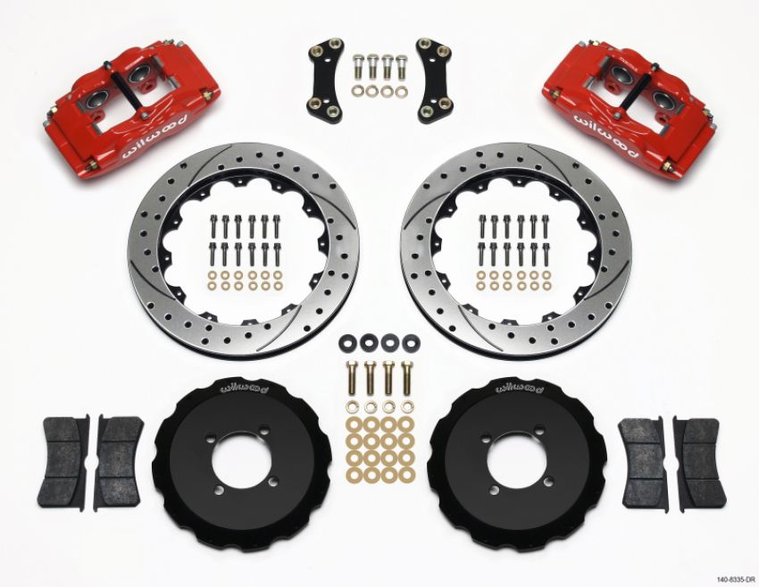 Wilwood 140-8335-DR FSLI4 Front Hat Kit 13.00in Drilled Red 2003-05 Scion xA xB
