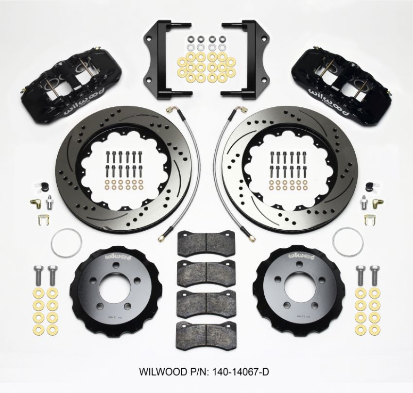 Wilwood 140-14067-D AERO6 Front Hat Kit 14.25 Drilled 2014-Up Challenger w/Lines