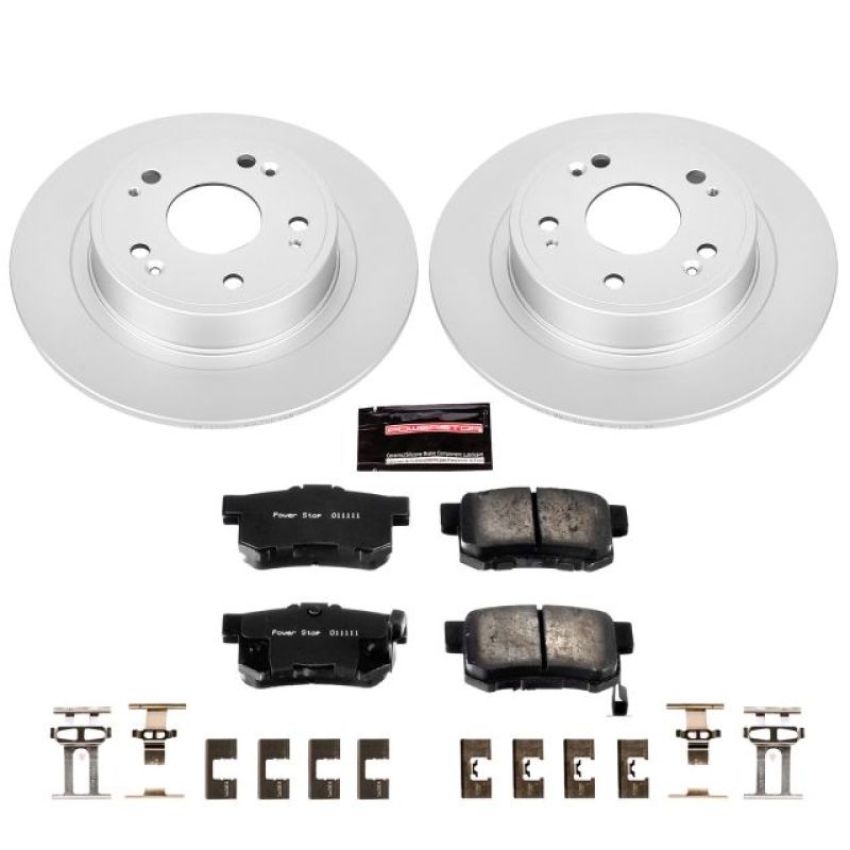 PowerStop CRK3128 Genuine Geomet Coated Rotor and Low-Dust Ceramic Brake Pad Kit