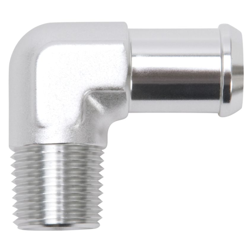 EDELBROCK EDE8166 Hose End  90-deg 1/2npt to 3/4 Barb  Clear