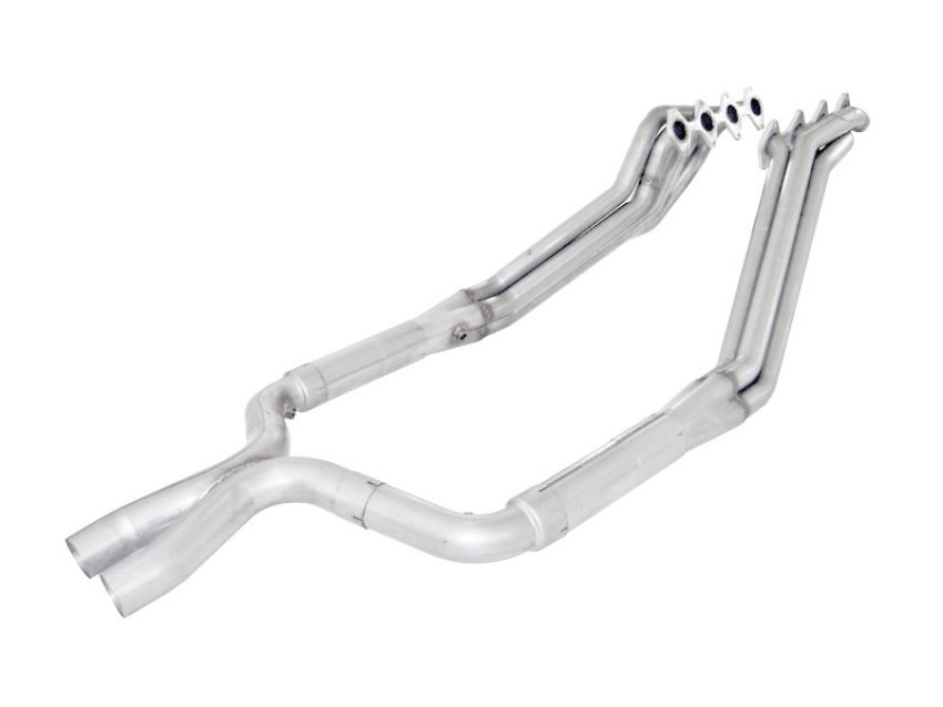 Stainless Works M05H175X 2005-10 Mustang GT 1-3/4in Headers 3in High-Flow Cats X-Pipe Factory Connection