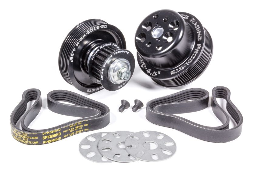 JONES RACING PRODUCTS JRP1035-S-TP Serpentine Drive Kit SBC Crate w/ Tandem Pumps