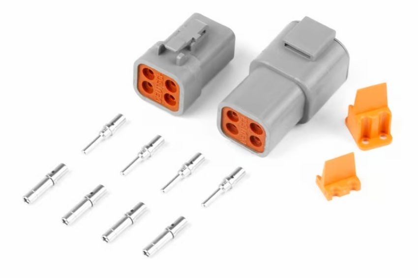 Haltech HT-031204 Matching Set of Deutsch DTP-4 Connectors (25 Amp) Plug & Pins