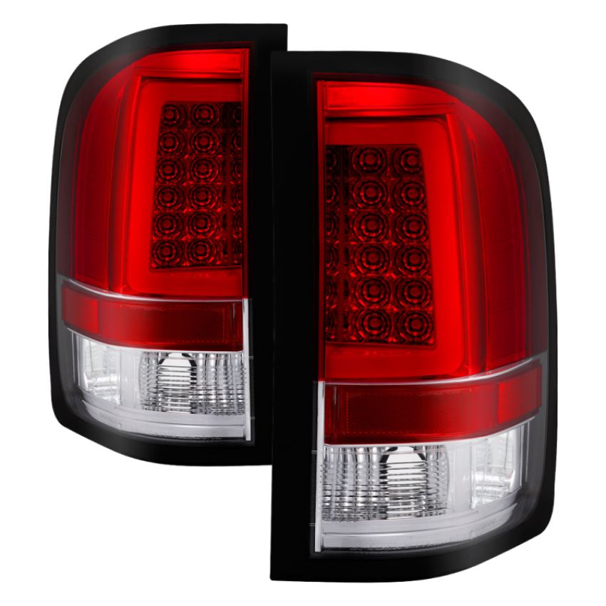 SPYDER 5084101 Light Bar LED Tail Lights - Version 3 - Red Clear