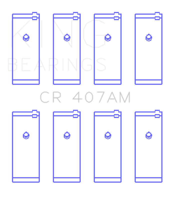 King Engine Bearings CR407AM1.0 Nissan CA16DE/CA18DE/CA18ET/CA20E/CA20S/CD17 (Size +1.0mm) Conrod Bearing Set