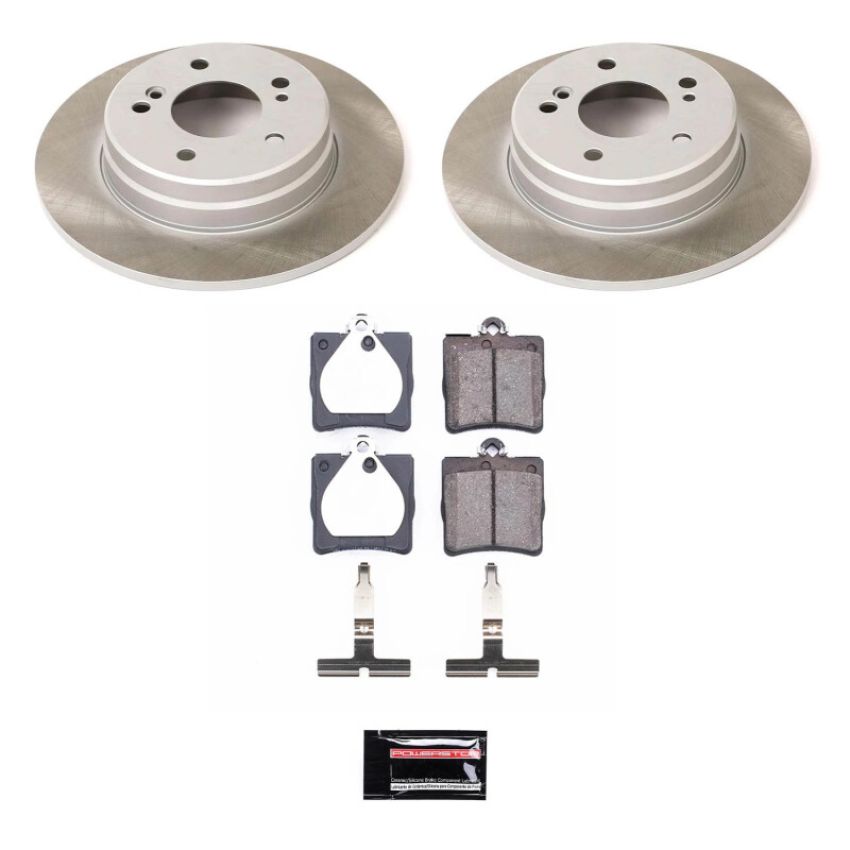 PowerStop SC368 Semi-Coated Rotor and Low-Dust Ceramic Brake Pad Kit