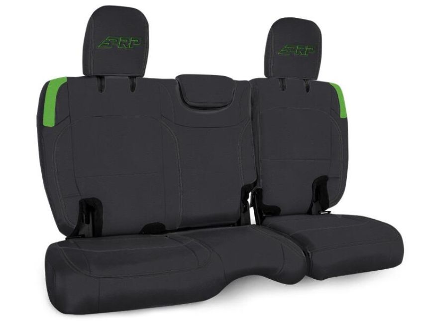 PRP Seats B041-06 PRP Jeep Wrangler JL Rear Bench Covers - 2 door - Black/Green