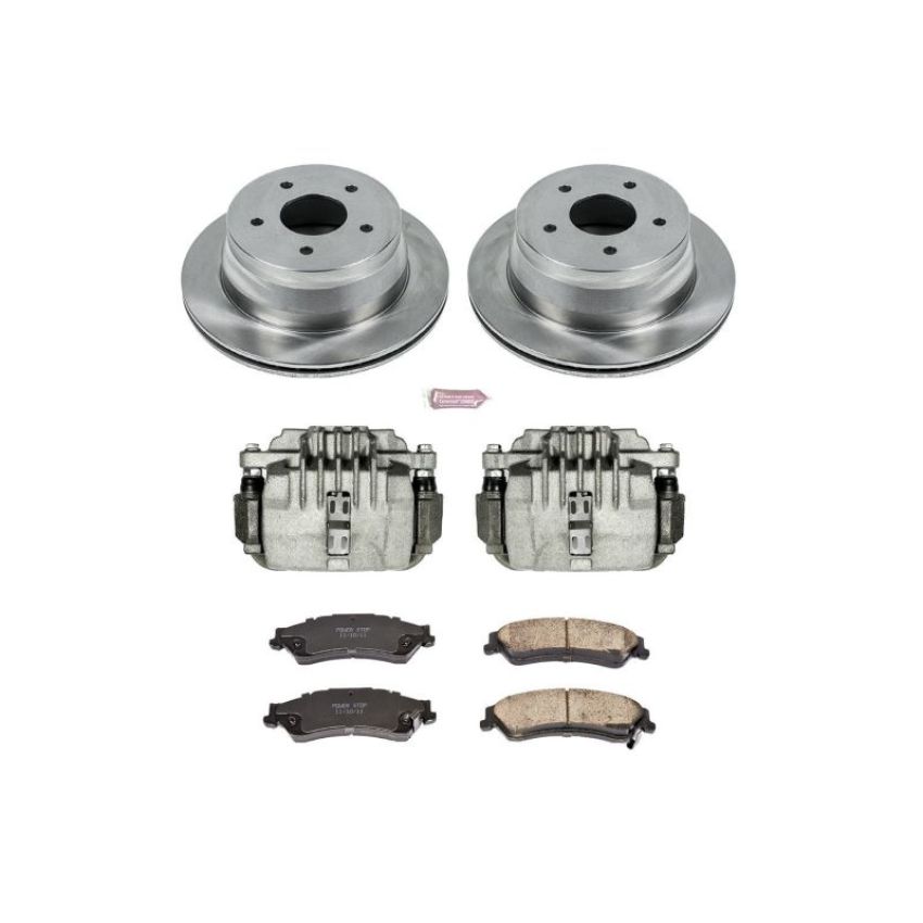 PowerStop KCOE2003 OE Stock Replacement Low-Dust Ceramic Brake Pad, Rotor and Caliper Kit