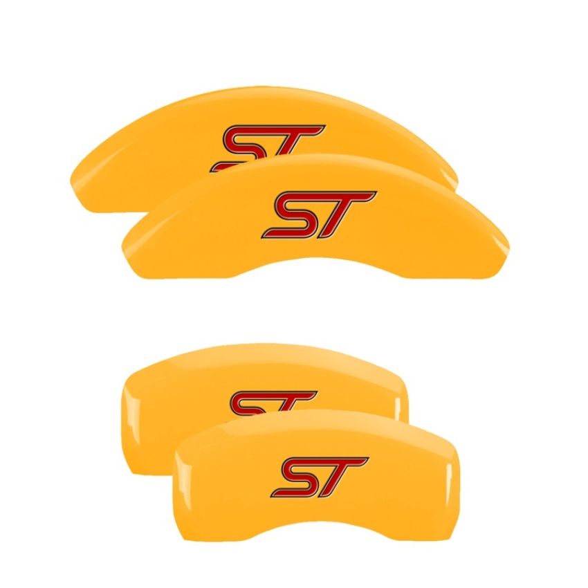 MGP 10236SST1YL 4 Caliper Covers Engraved Front & Rear No bolts/ST Yellow finish black ch