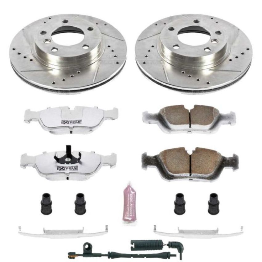 PowerStop K497-26 Z26 Street Performance Ceramic Brake Pad and Drilled & Slotted Rotor Kit