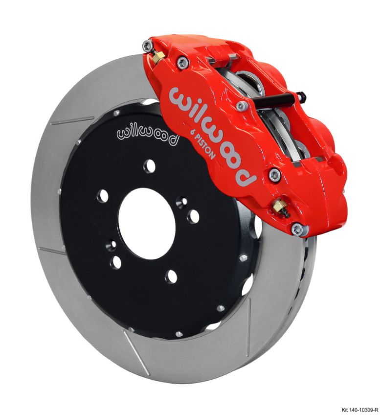 Wilwood 140-10309-R Narrow Superlite 6R Front Hat Kit 12.88in Red Honda S2000