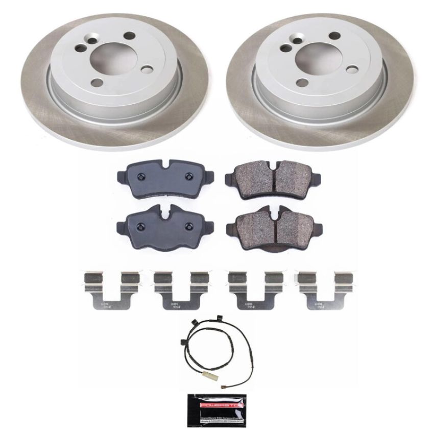 PowerStop SC6331 Semi-Coated Rotor and Low-Dust Ceramic Brake Pad Kit