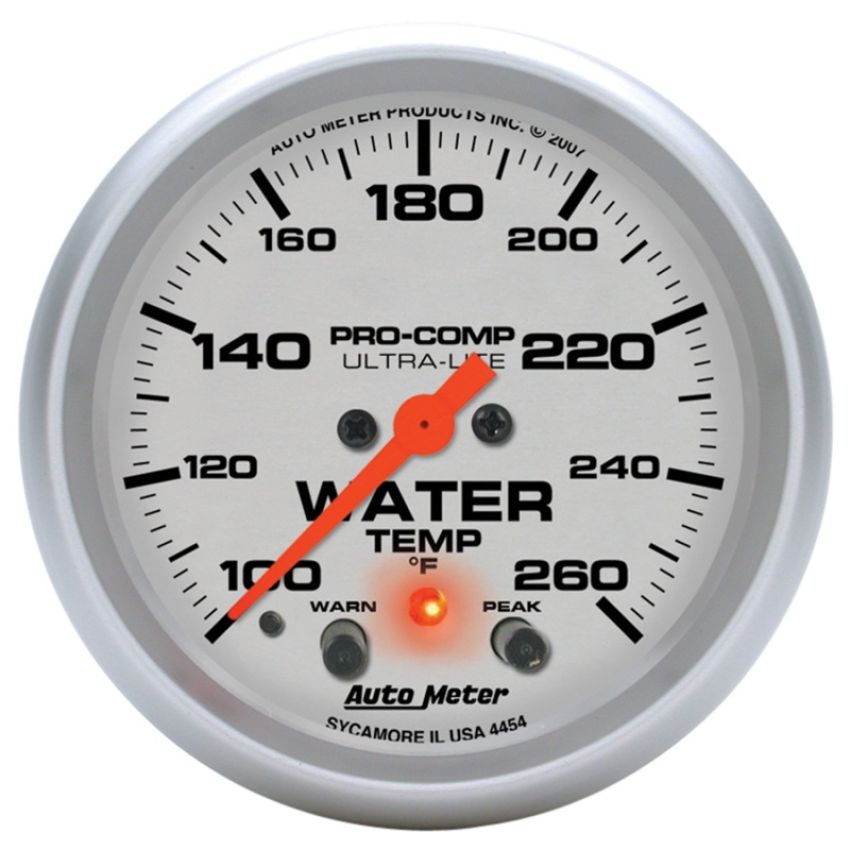 AUTOMETER ATM4454 2-5/8in U/L Water Temp Gauge w/Peak & Warning